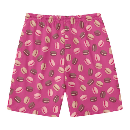 Sweet Macarons Pattern Print Men's Swim Trunks