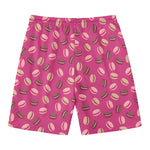 Sweet Macarons Pattern Print Men's Swim Trunks