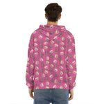 Sweet Macarons Pattern Print Men's Velvet Pullover Hoodie