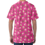 Sweet Macarons Pattern Print Men's Velvet T-Shirt