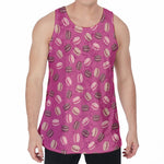 Sweet Macarons Pattern Print Men's Velvet Tank Top