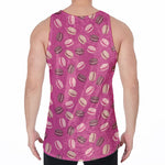 Sweet Macarons Pattern Print Men's Velvet Tank Top