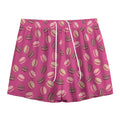 Sweet Macarons Pattern Print Mesh Shorts