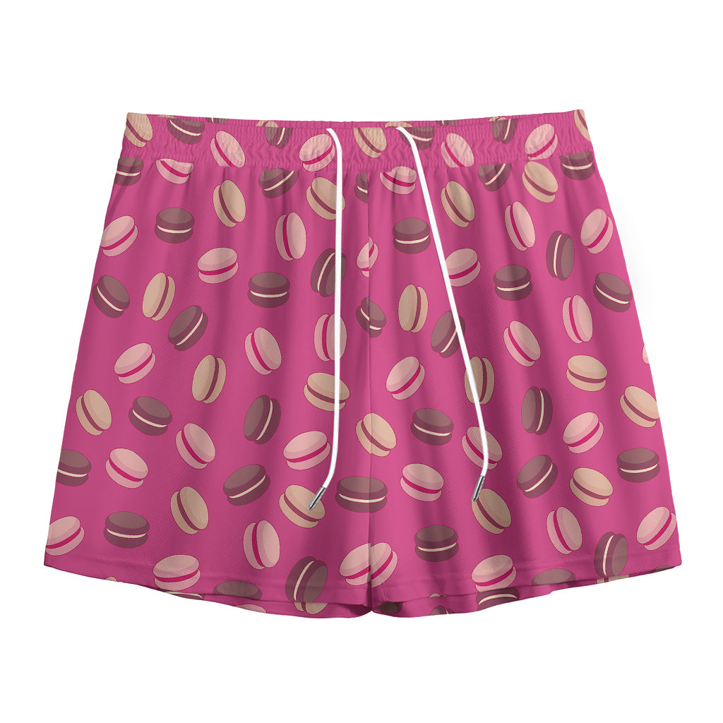 Sweet Macarons Pattern Print Mesh Shorts