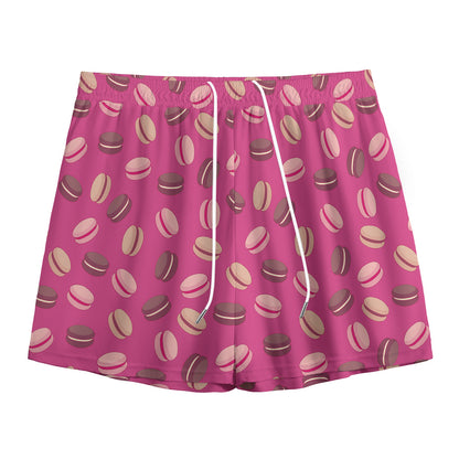 Sweet Macarons Pattern Print Mesh Shorts