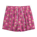 Sweet Macarons Pattern Print Mesh Shorts