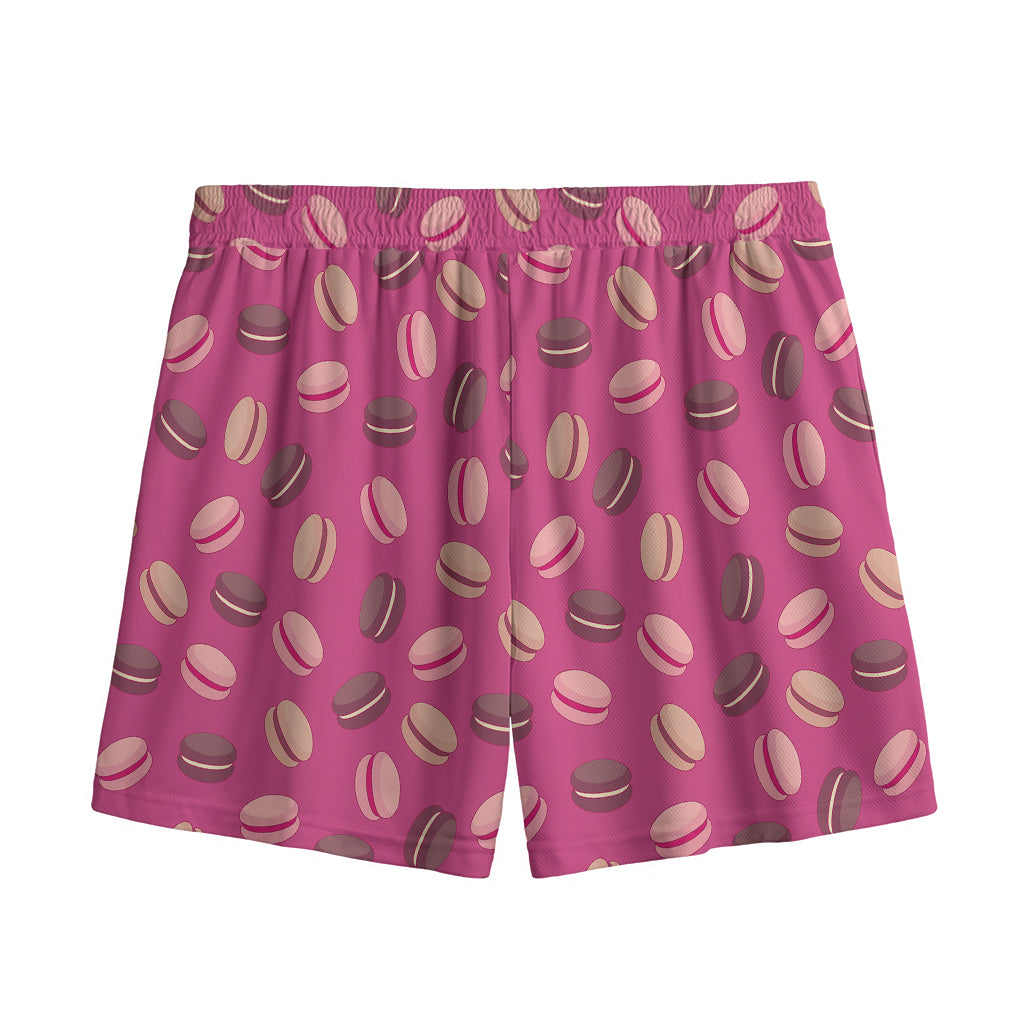 Sweet Macarons Pattern Print Mesh Shorts