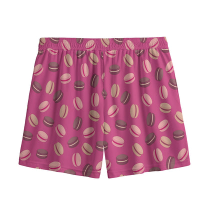Sweet Macarons Pattern Print Mesh Shorts