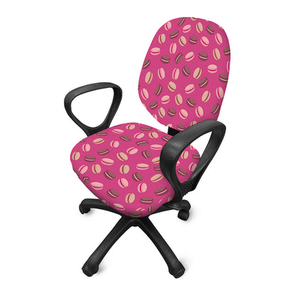 Sweet Macarons Pattern Print Office Chair Cover