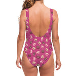 Sweet Macarons Pattern Print One Piece Swimsuit