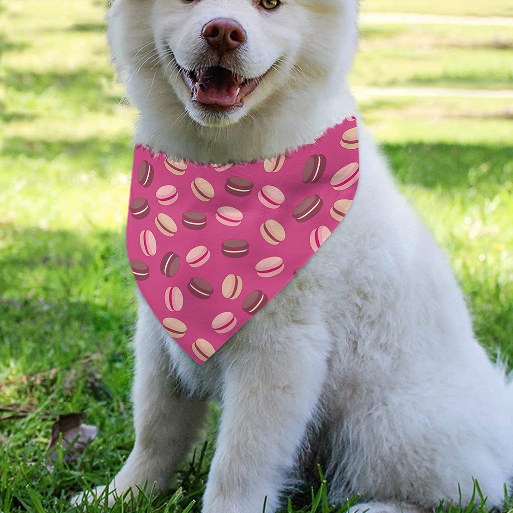 Sweet Macarons Pattern Print Over The Collar Dog Bandana