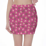 Sweet Macarons Pattern Print Pencil Mini Skirt