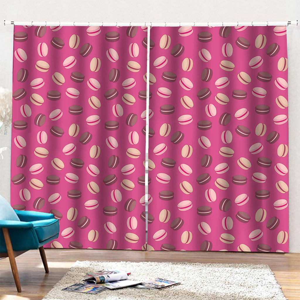 Sweet Macarons Pattern Print Pencil Pleat Curtains