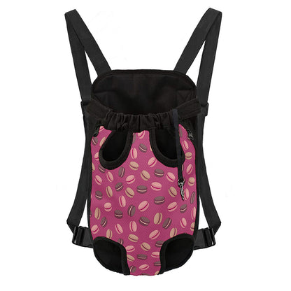 Sweet Macarons Pattern Print Pet Carrier Backpack