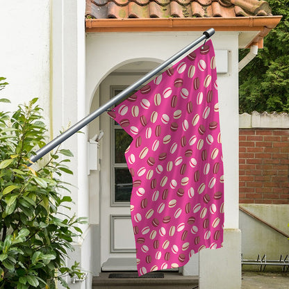 Sweet Macarons Pattern Print Polyester Flag