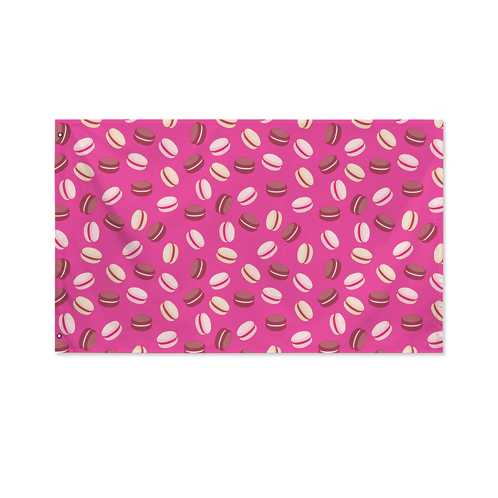 Sweet Macarons Pattern Print Polyester Flag