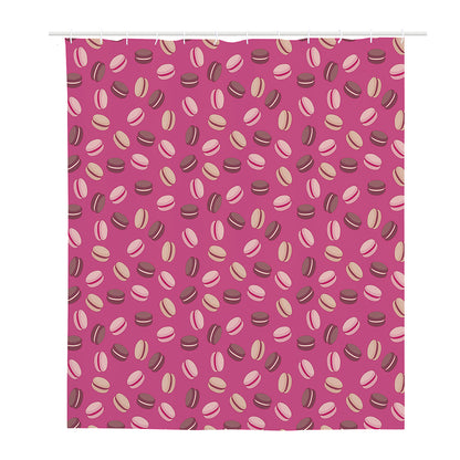 Sweet Macarons Pattern Print Polyester Shower Curtain