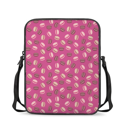 Sweet Macarons Pattern Print Rectangular Crossbody Bag