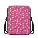 Sweet Macarons Pattern Print Rectangular Crossbody Bag