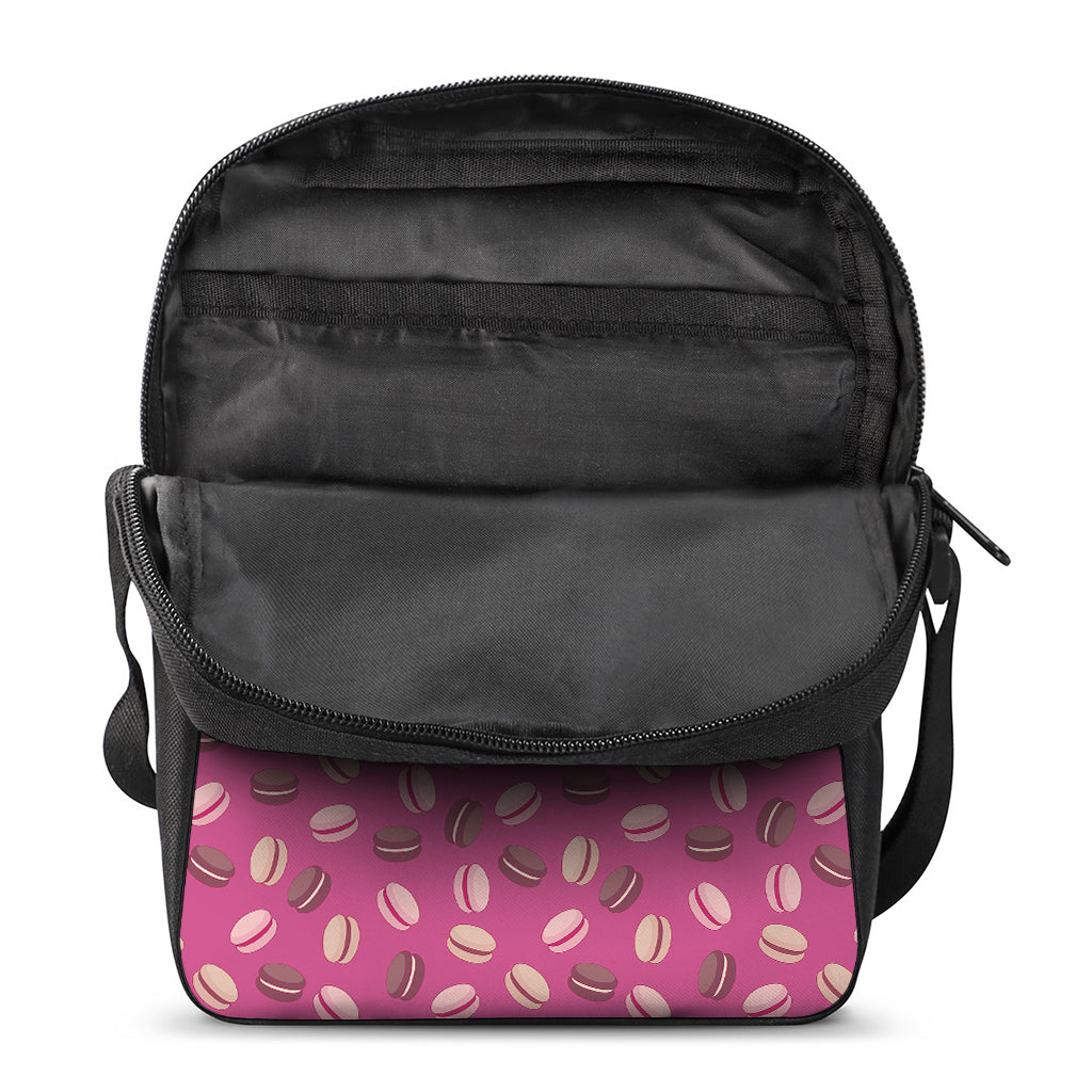 Sweet Macarons Pattern Print Rectangular Crossbody Bag
