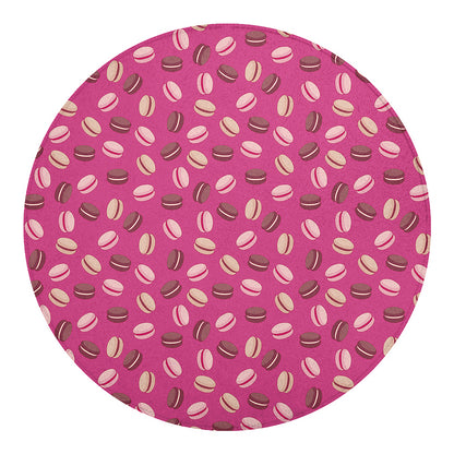 Sweet Macarons Pattern Print Round Blanket