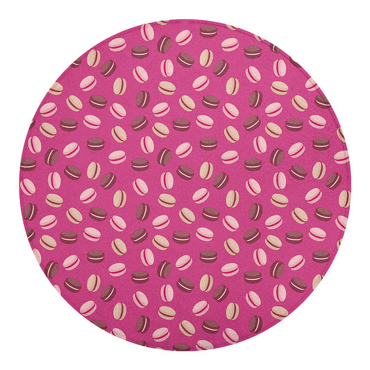 Sweet Macarons Pattern Print Round Blanket