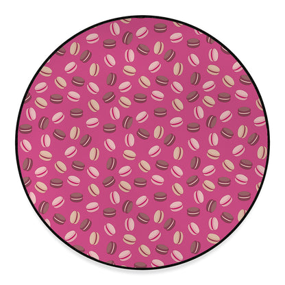 Sweet Macarons Pattern Print Round Floor Mat