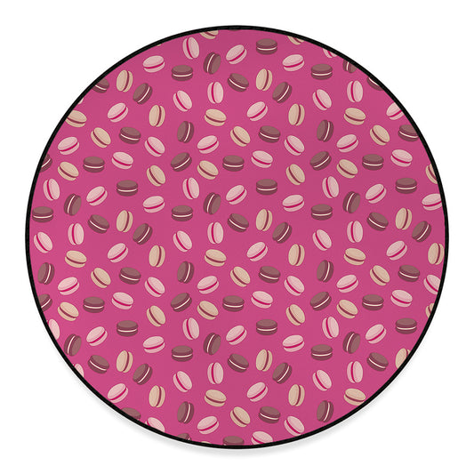 Sweet Macarons Pattern Print Round Floor Mat