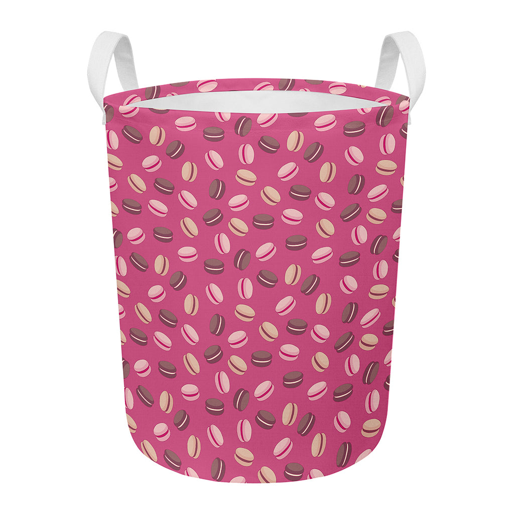 Sweet Macarons Pattern Print Round Laundry Basket