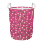 Sweet Macarons Pattern Print Round Laundry Basket