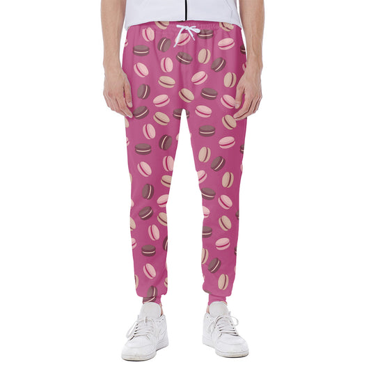 Sweet Macarons Pattern Print Scuba Joggers
