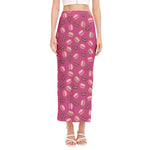 Sweet Macarons Pattern Print Side Slit Maxi Skirt