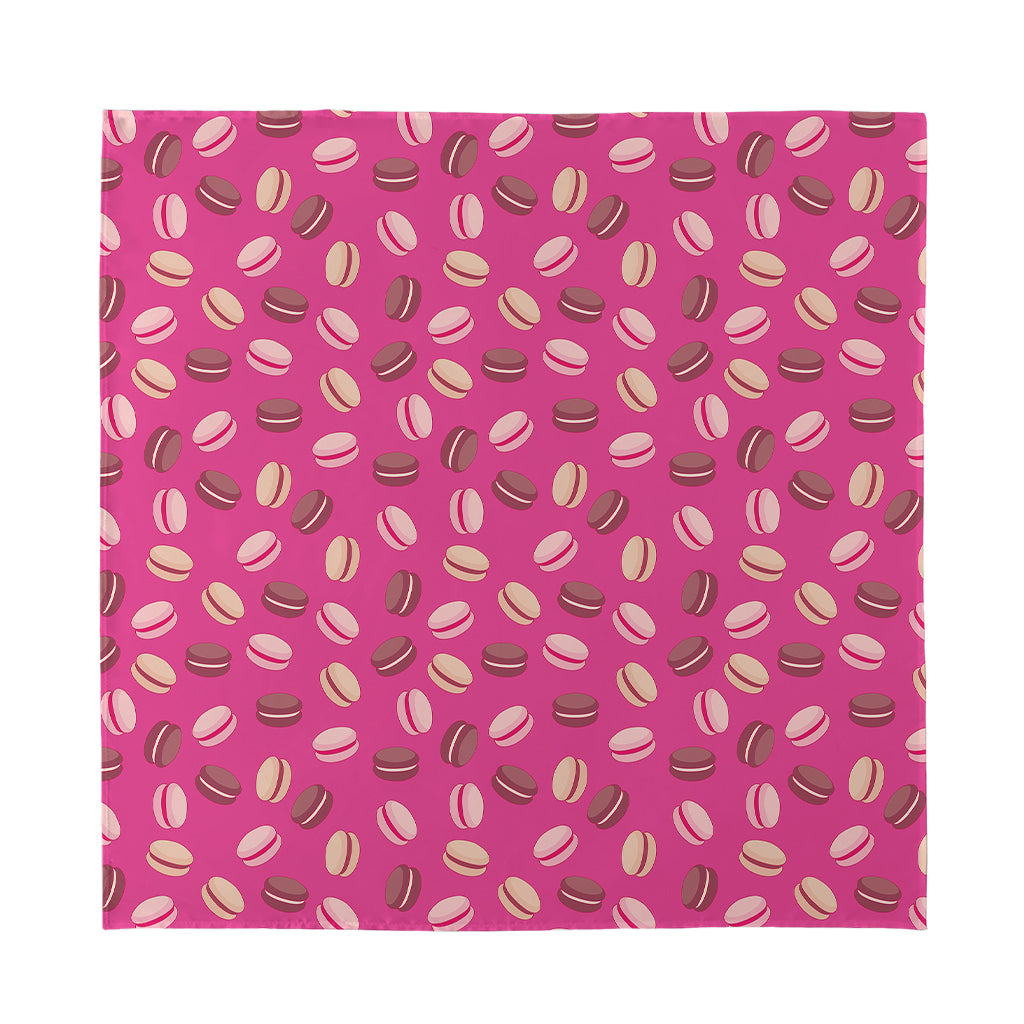 Sweet Macarons Pattern Print Silk Bandana