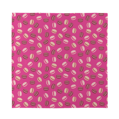 Sweet Macarons Pattern Print Silk Bandana