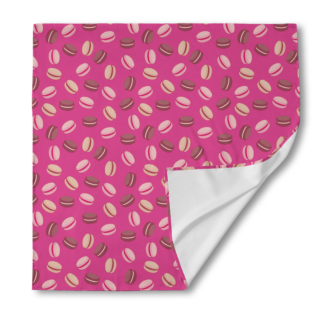 Sweet Macarons Pattern Print Silk Bandana