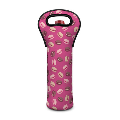 Sweet Macarons Pattern Print Single Neoprene Wine Tote