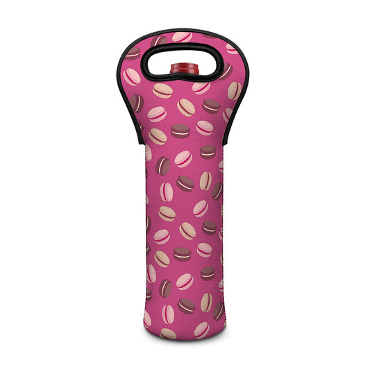 Sweet Macarons Pattern Print Single Neoprene Wine Tote