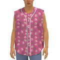 Sweet Macarons Pattern Print Sleeveless Baseball Jersey