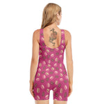 Sweet Macarons Pattern Print Sleeveless One Piece Swimsuit