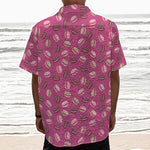 Sweet Macarons Pattern Print Textured Short Sleeve Shirt