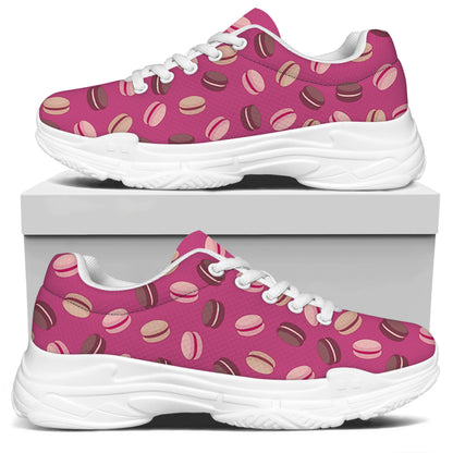 Sweet Macarons Pattern Print White Chunky Shoes