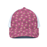 Sweet Macarons Pattern Print White Mesh Trucker Cap