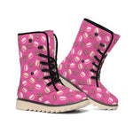 Sweet Macarons Pattern Print Winter Boots