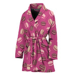 Sweet Macarons Pattern Print Women's Bathrobe