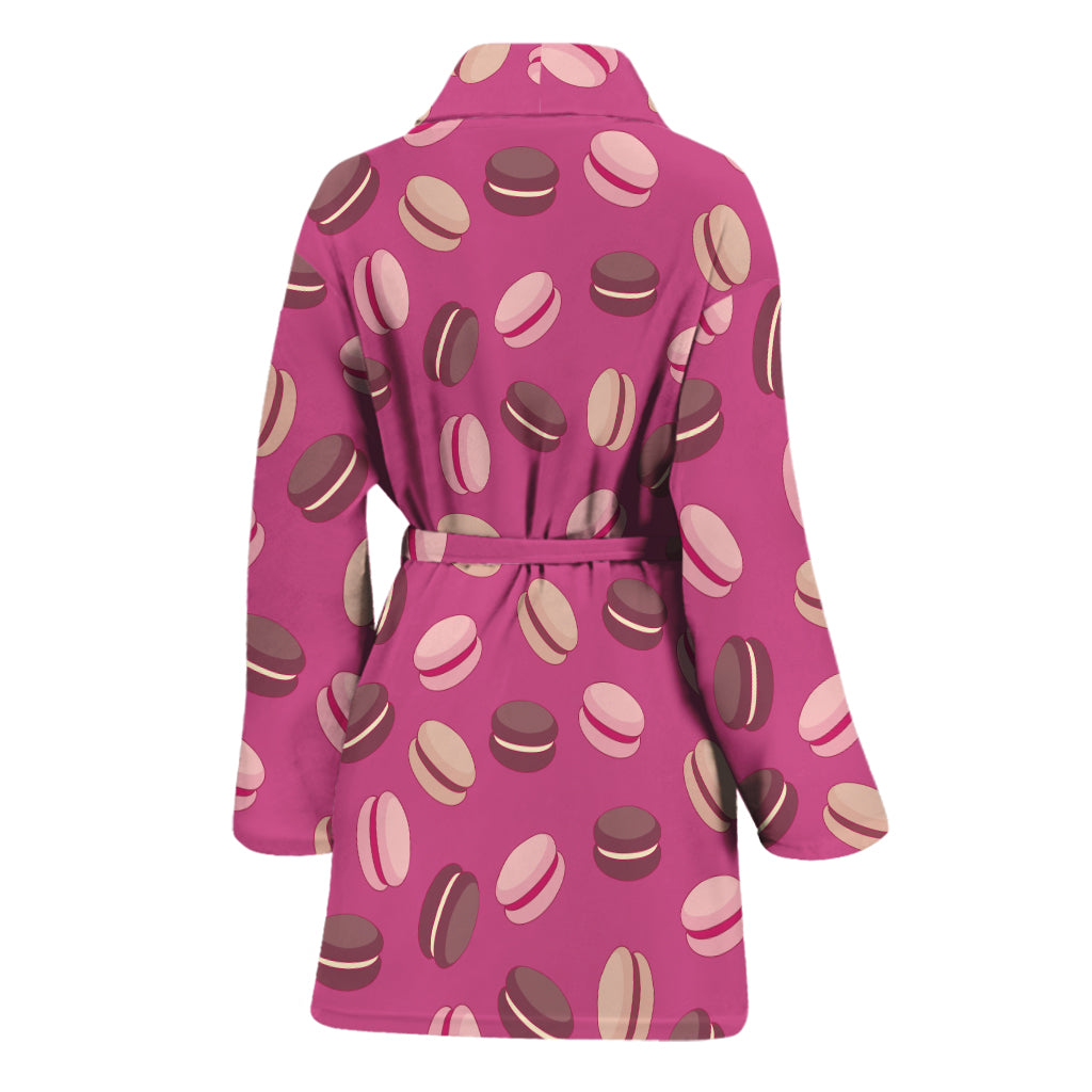 Sweet Macarons Pattern Print Women's Bathrobe