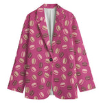 Sweet Macarons Pattern Print Women's Blazer