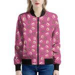 Sweet Macarons Pattern Print Women's Bomber Jacket