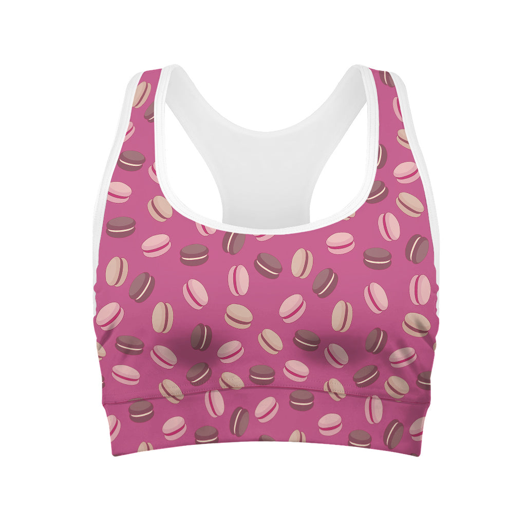 Sweet Macarons Pattern Print Women's Sports Bra