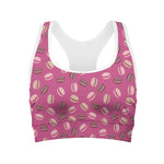 Sweet Macarons Pattern Print Women's Sports Bra