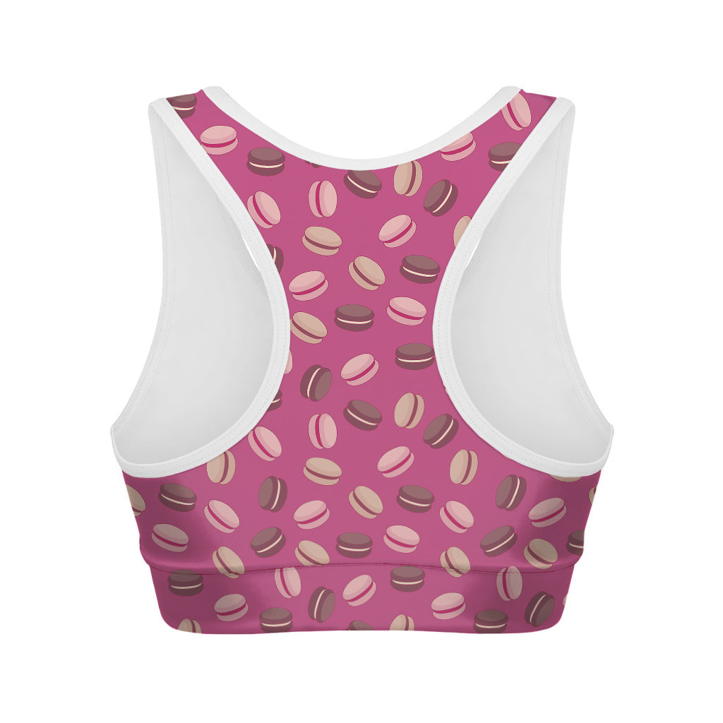 Sweet Macarons Pattern Print Women's Sports Bra